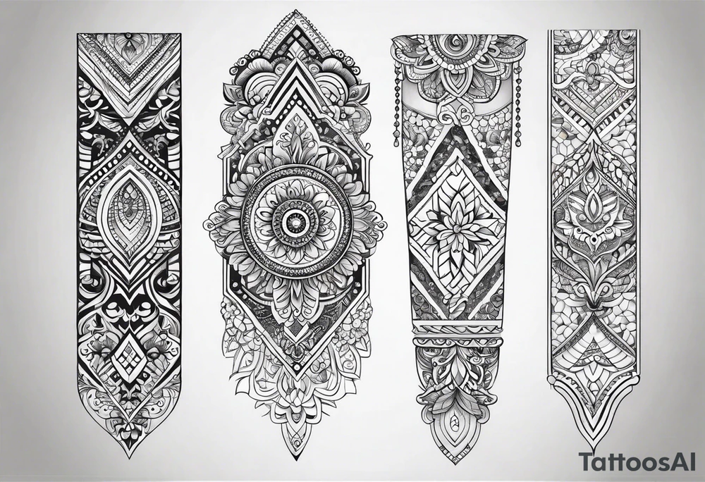 henna sleeve tattoo idea