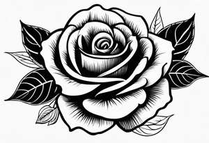 Black rose with strings tattoo idea