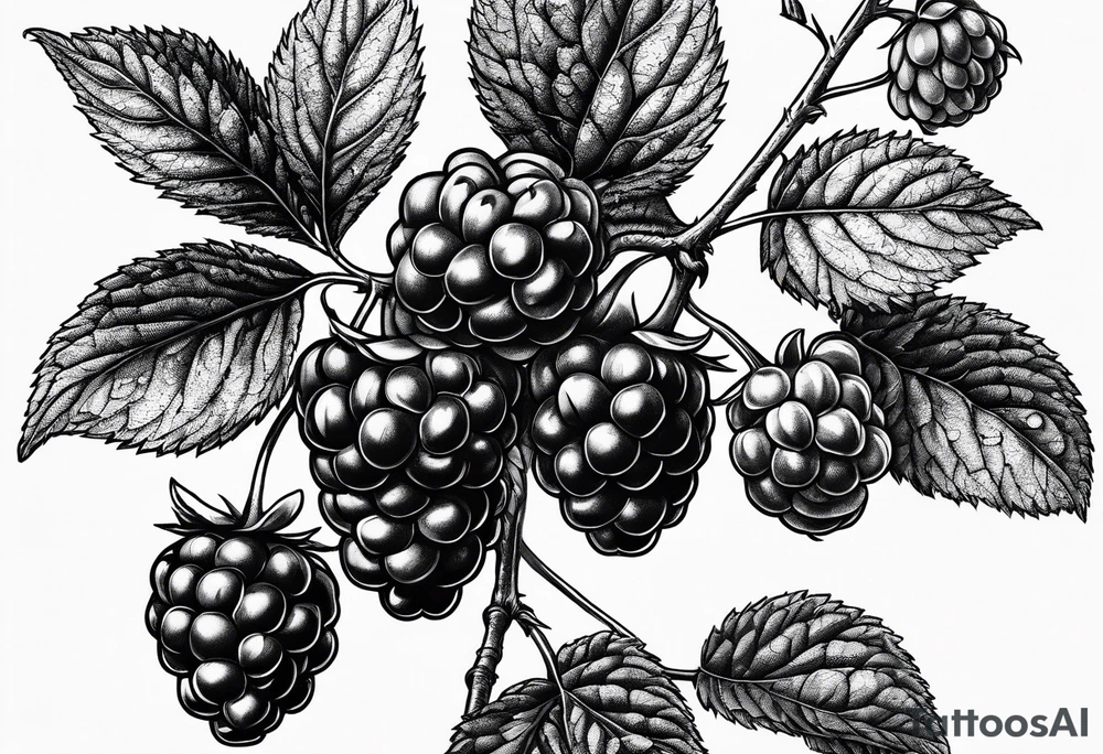 a raspberry branch that is hanging vertically tattoo idea