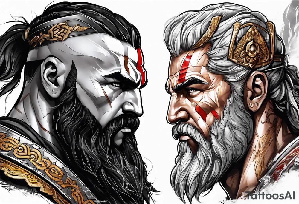 god of war ares, zeus, lighting tattoo idea