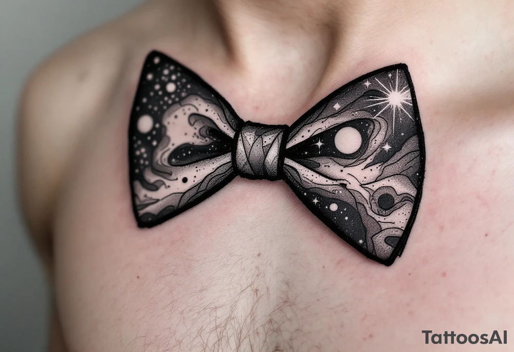 A bow tie made up of a universe tattoo idea