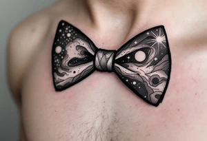 A bow tie made up of a universe tattoo idea