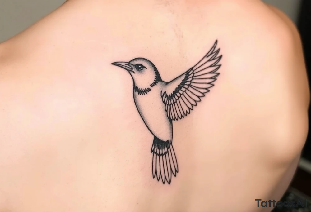 Micro realism bird tattoo idea