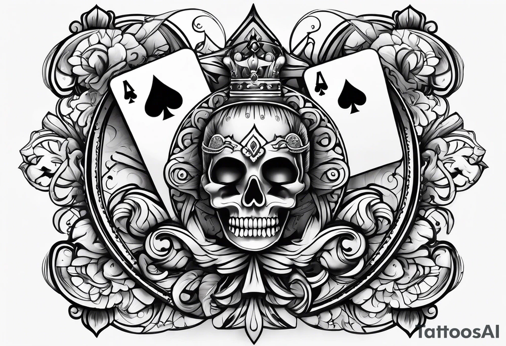 queen of spades naked tattoo idea