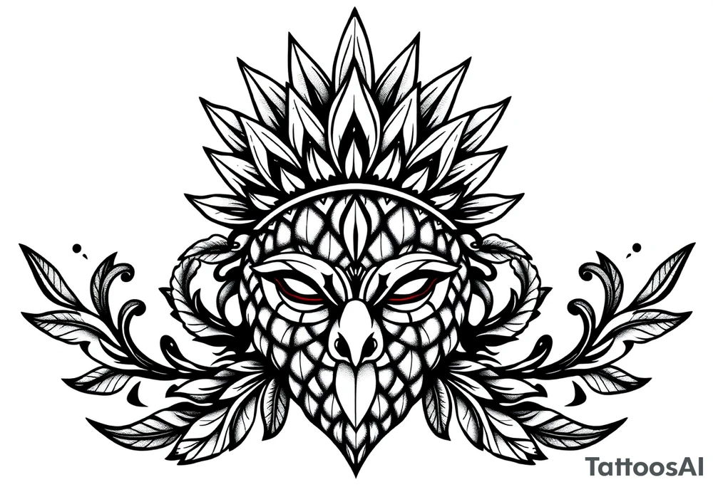 powerful majestic crown pineapple vagina, and anus tattoo idea