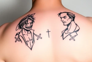 Luffy and ace matching tattoo tattoo idea