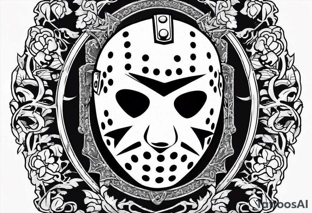 Friday the 13th Jason mask, horror tattoo idea