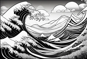 Snow waves tattoo idea