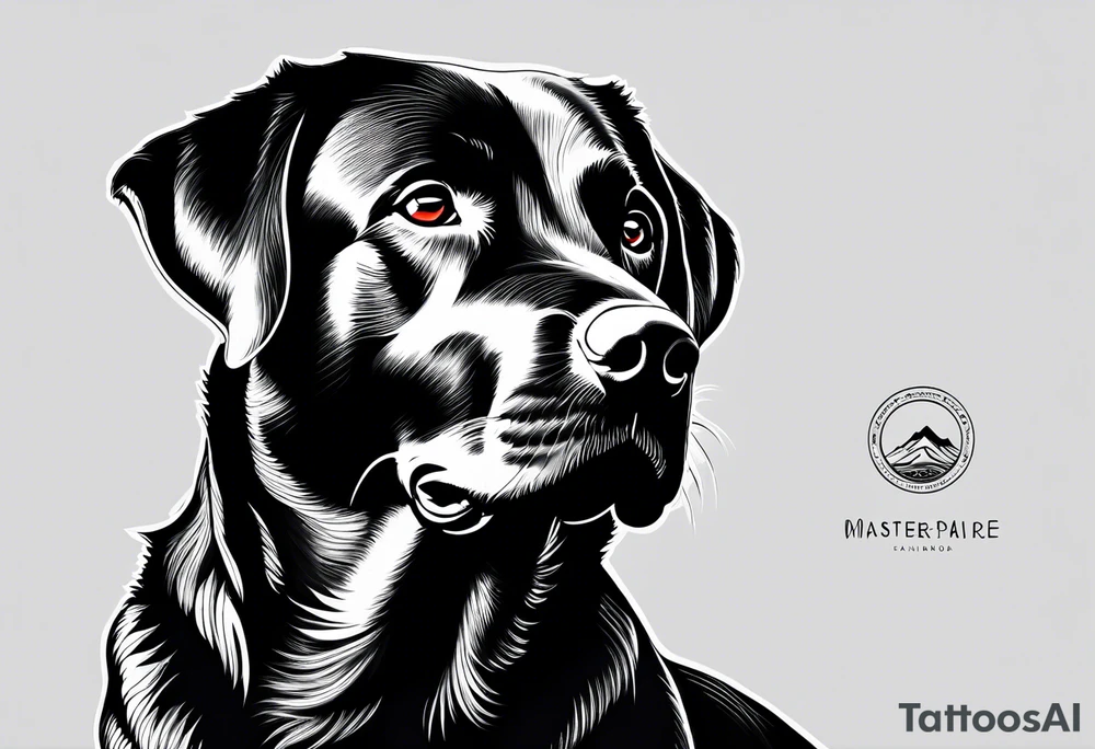 Black Labrador, Apple , travel tattoo idea