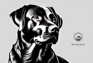 Black Labrador, Apple , travel tattoo idea