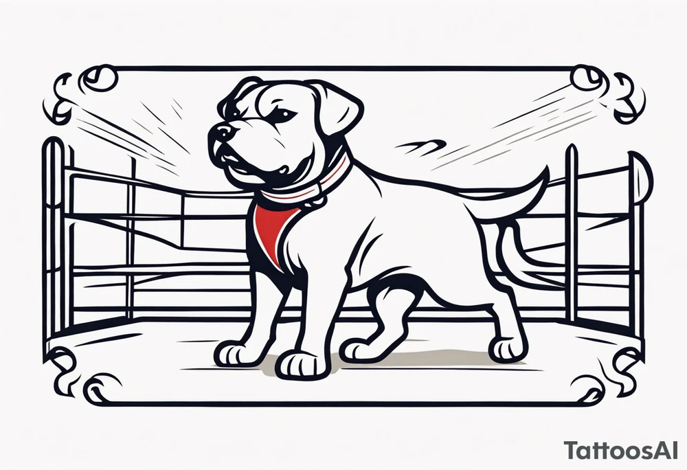 Dog boxing coach tattoo idea