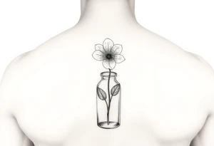 a Edelwiss flower in a bottle.
in color tattoo idea