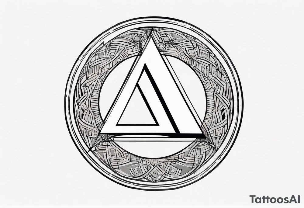 letter delta inside a chain circle, subtle, womanly, simplistic tattoo idea