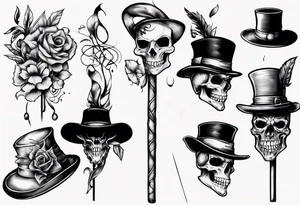 hat on a stick tattoo idea
