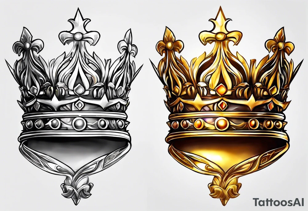 golden crown tattoo idea
