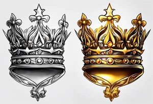 golden crown tattoo idea