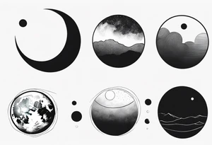 A series of moons in different phases tattoo idea