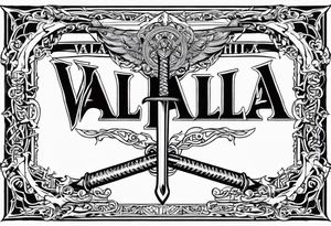 Valhalla sword  fire chains tattoo idea