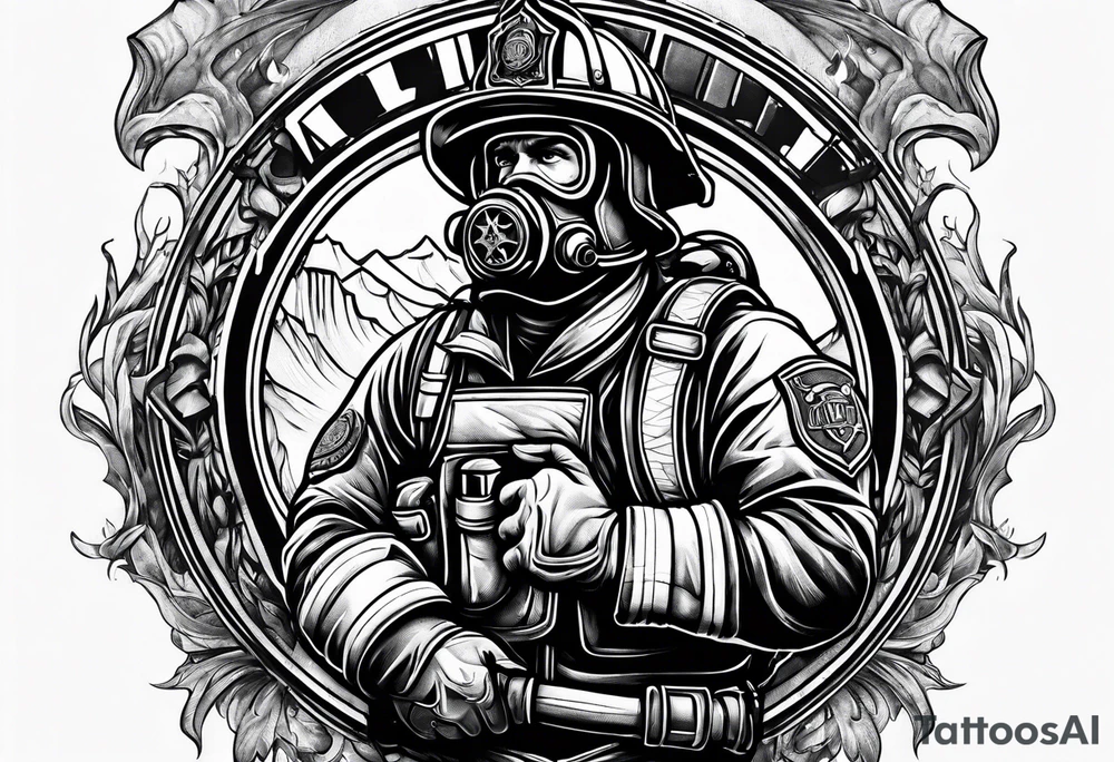 Firefighter in the famous atlas titan pose tattoo idea Firefighter in the famous atlas titan pose tattoo idea