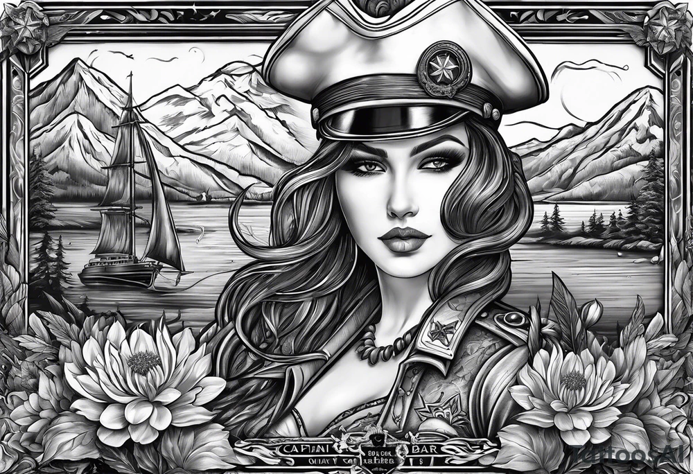 “captain’s bar” with edelweiss flower tattoo idea