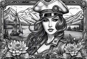 “captain’s bar” with edelweiss flower tattoo idea