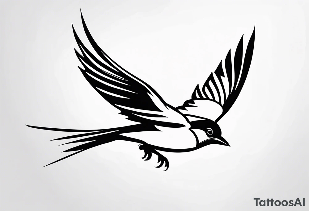 Flying sparrow tattoo idea