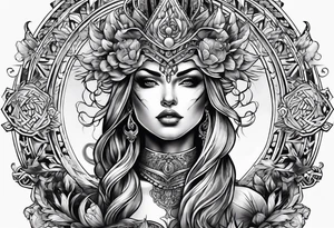the goddess of vengeance tattoo idea