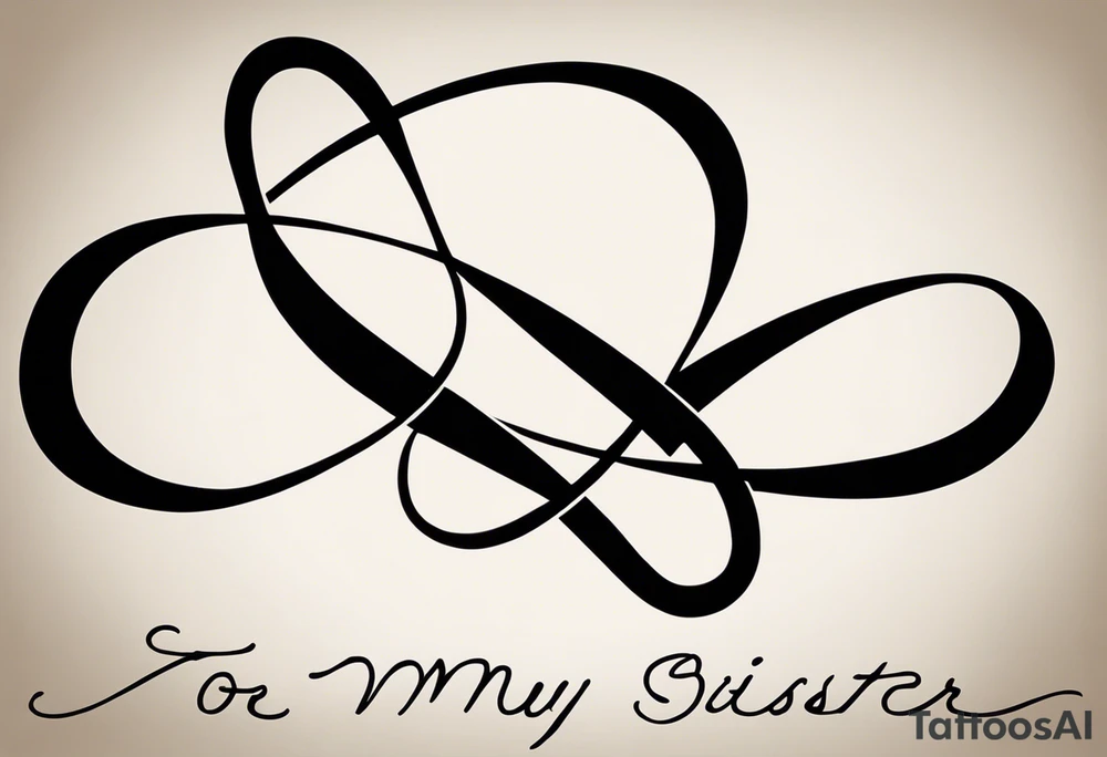 Eternity Symbol: A delicate, outlined infinity symbol as the foundation of the tattoo. 
Puzzle Piece: One small, outlined puzzle piece placed along one of the loops of the eternity symbol (typically on the lower curve or where the lines cross in the middle). 
Handwritten Text: Your sister’s words, “to my favorite sister,” can flow along the curve of the infinity symbol, following its shape. 

Positioned horizontally on your ankle for a balanced look. tattoo idea