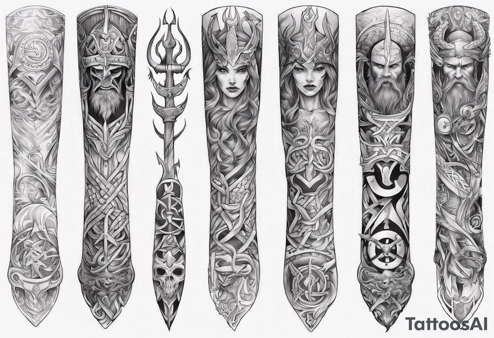 viking whole sleeve tattoo tattoo idea