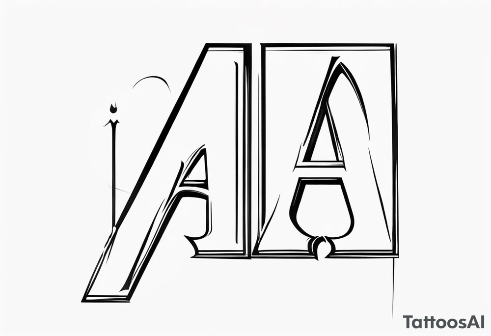 Letter a and i secretly 
combined tattoo idea