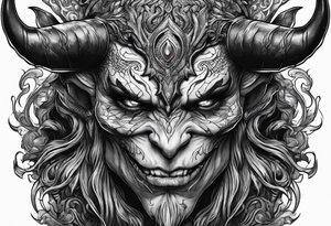 Demon holding a head tattoo idea