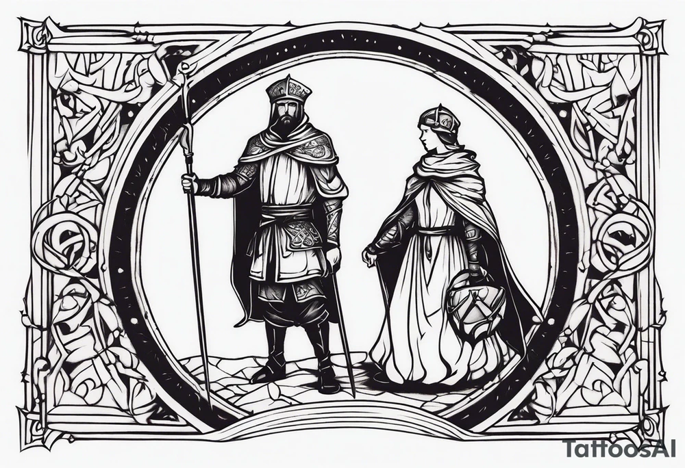 medieval person simple tattoo idea
