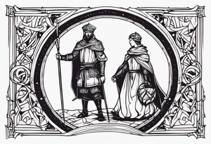 medieval person simple tattoo idea