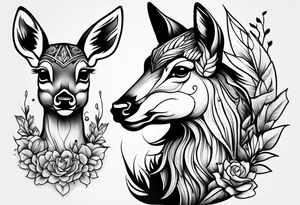 dark themed crying fawn tattoo idea