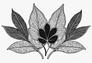 simple leaf and clover with stippled shading tattoo idea