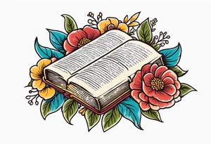 open bible
old school vintage simple traditional design surrounded by vintage flowers


bold color simple tattoo idea