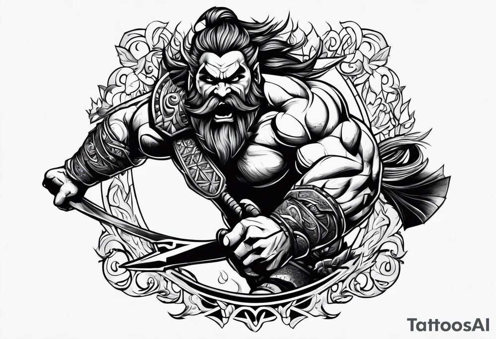 leaping barbarian tattoo idea