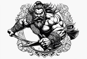 leaping barbarian tattoo idea