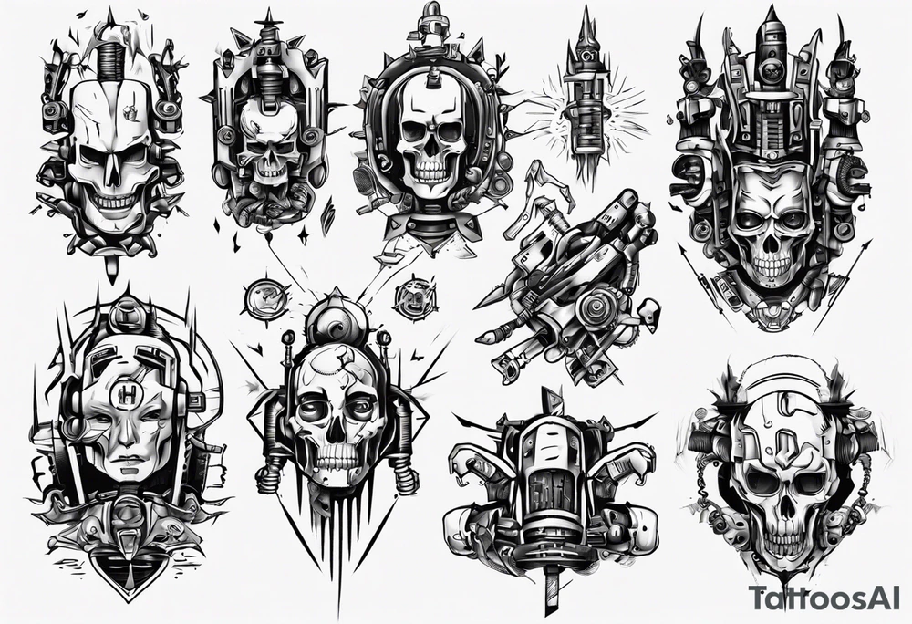 heathen robotic wording tattoo idea