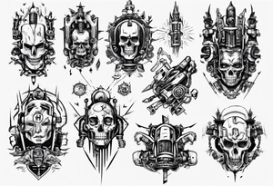 heathen robotic wording tattoo idea