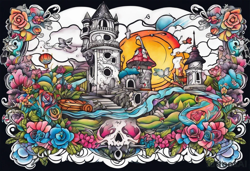 Wonderland time tattoo idea