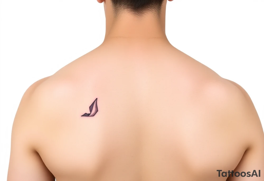 Dark Purple with green pink blue and white highlights tartan fabric with flesh peeling away at edges around shoulder tattoo idea