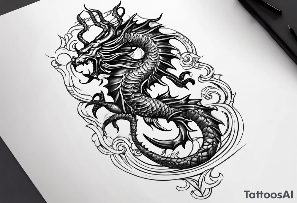 A scorpio in a trident shape tattoo idea