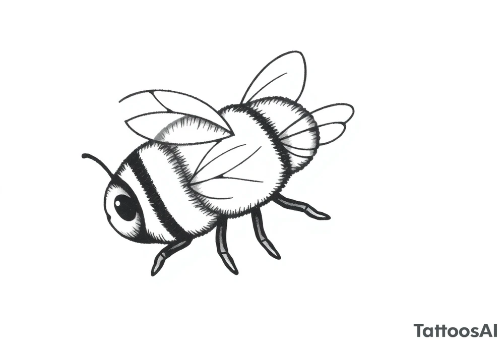 Cute bee from top angle tattoo idea