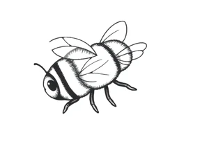 Cute bee from top angle tattoo idea