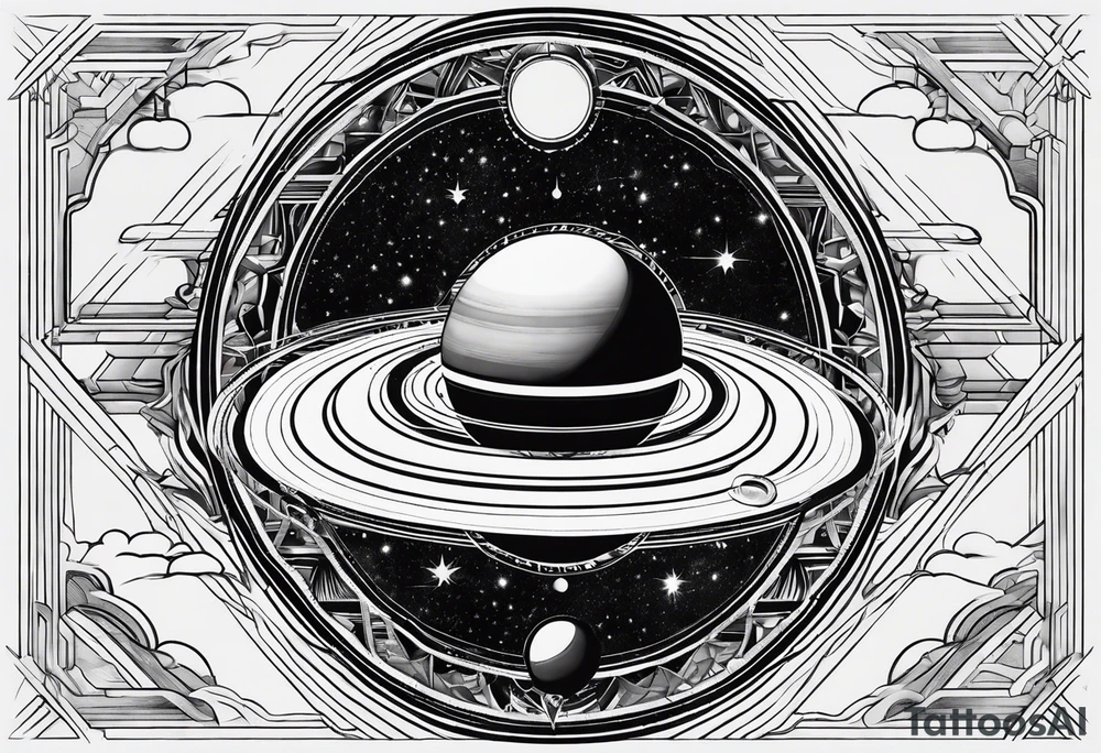 geometric representation of saturn tattoo idea