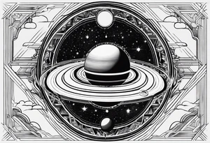 geometric representation of saturn tattoo idea