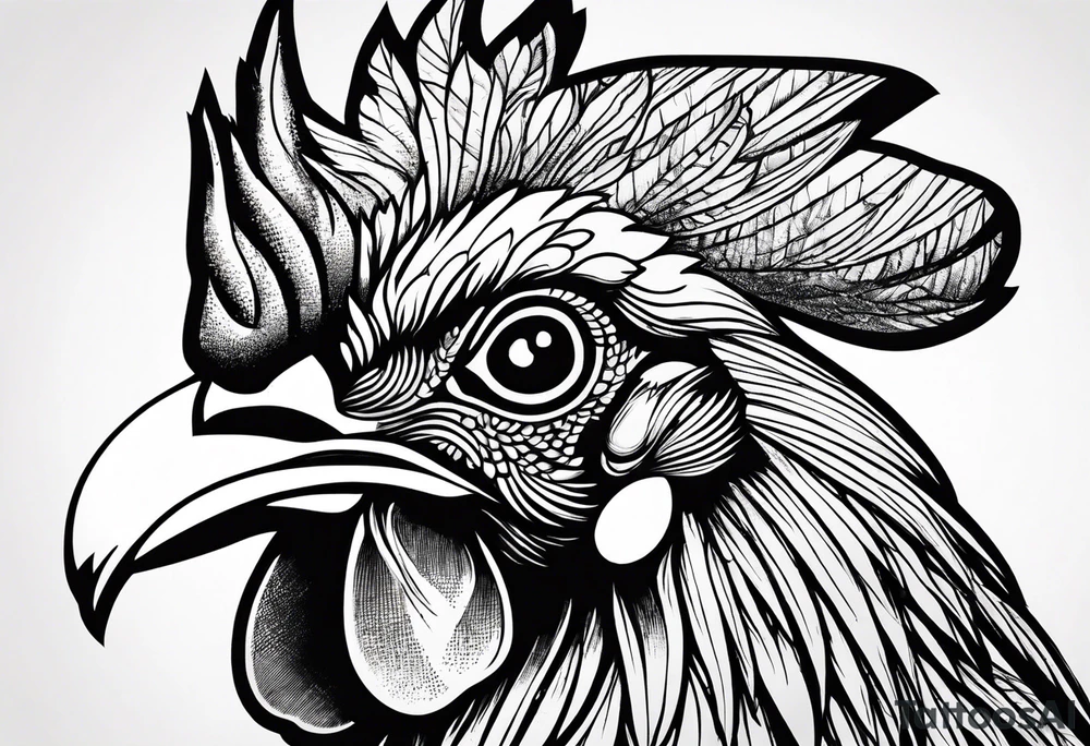 Rooster tattoo idea