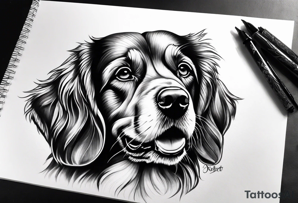 Realistic dog tattoo design tattoo idea