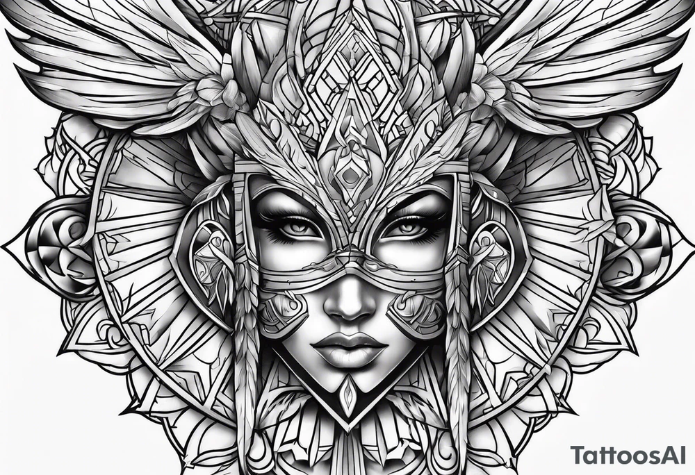 Angelic mask tattoo idea